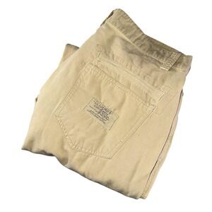 Akademiks Pants Mens 36x32 Beige Cargo Straight Leg Drawstring Hem Cotton Casual